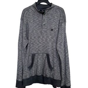 Airwalk Men’s Sz L Long Sleeve Knit Shirt Heather Gray/Black Trim